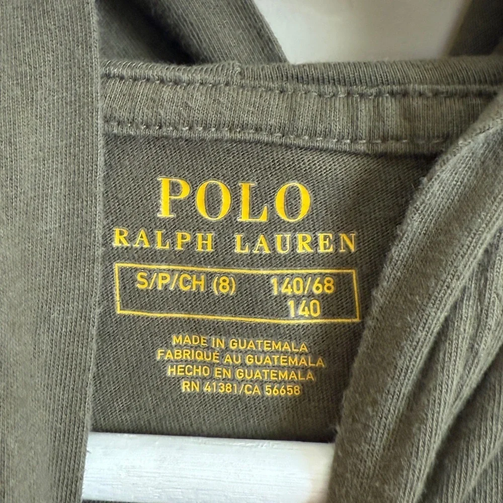 Polo Ralph Lauren Bear Boys Camp Checklist Green Hooded Long Sleeve Shirt 8